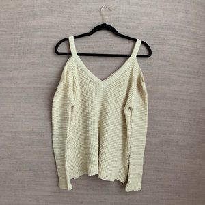🍂 Chunky Knit Cold Shoulder Sweater